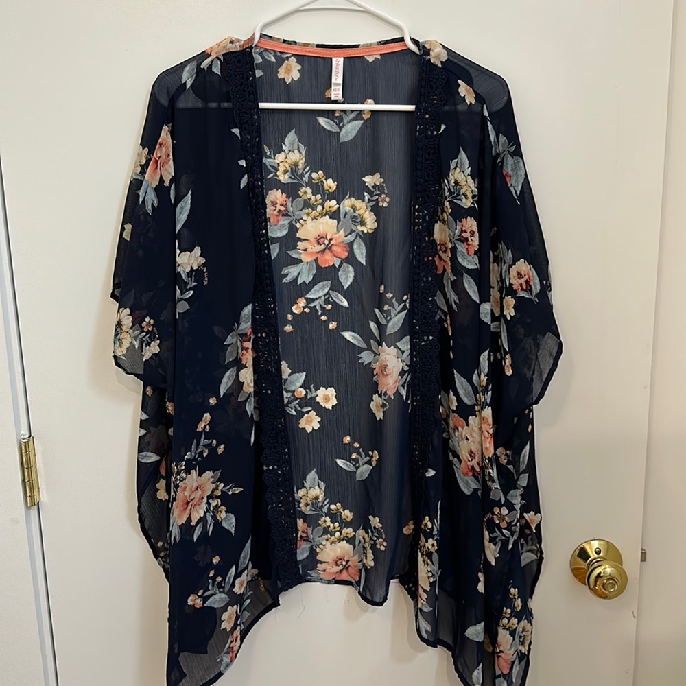 Xhilaration sheer floral layering top